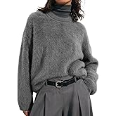 Gihuo Womens Fuzzy Sweaters Long Sleeve Pullover Fur Sweater Knit Sweater Jumper Tops