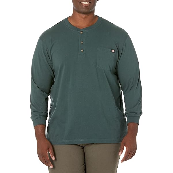 Dickies Men's Long Sleeve Heavyweight Henley, Dark Navy Heather, Small at  Amazon Men's Clothing store