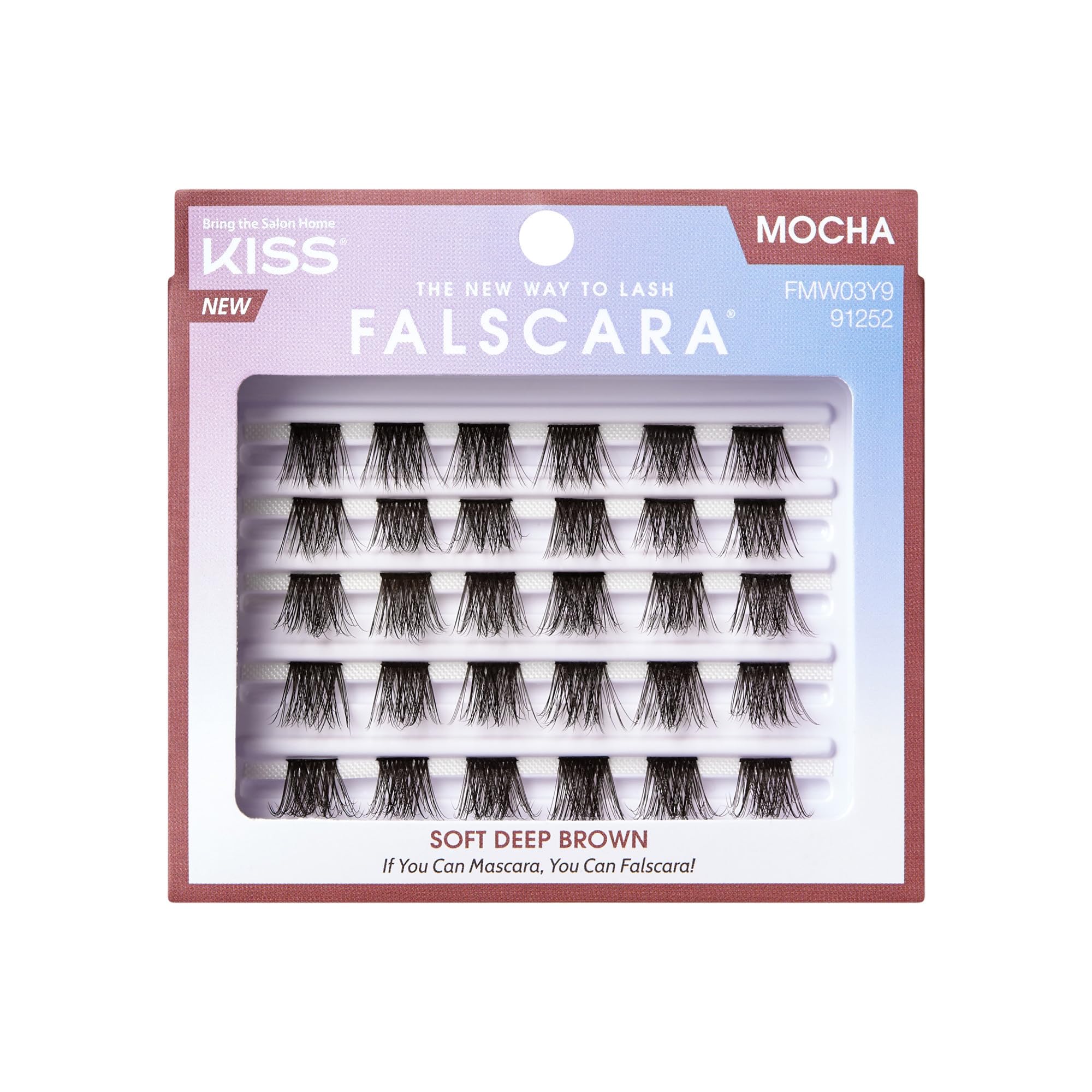 Photo 1 of FALSCARA False Eyelashes, Lash Extension Kit, Brown, Style 'Mocha', 10mm-12mm-14mm Natural Volume Eyelash Clusters, Waterproof, Stackable, reusable, Value-Priced Multipack, 24 Lash Clusters