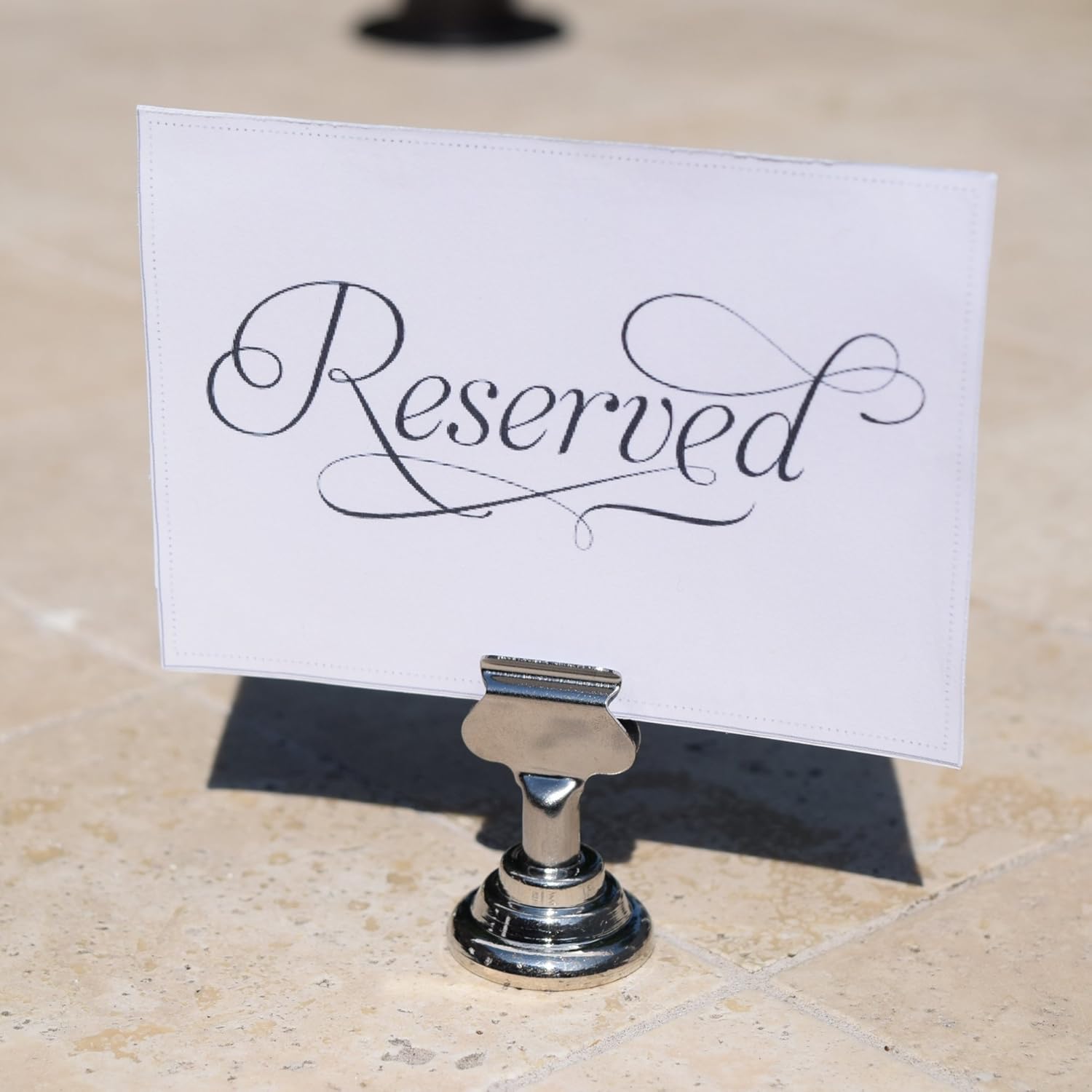 Gray Bunny Place Card Holder, 12 Pack, Chrome Silver, Table Cardholder Tabletop Menu Holder Harp-Clip Number Holder Recipe Holder Reserved Card Holder, for Restaurants, Weddings, Banquets: Home & Kitchen