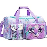 Duffle Bags for Girls Overnight Travel Bag for Kids 6-12 Dance Bag for Kids Gymnastics Sleepover Weekender Bags for Girls with Shoe Compartment