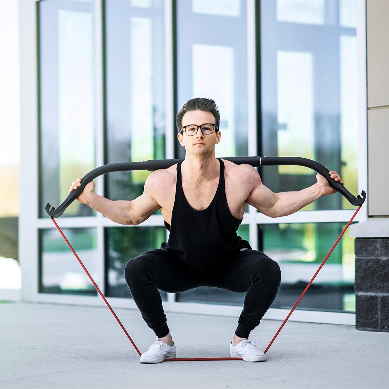 NYPOT Bow Portable Home Gym - Resistance Bands Workout Kit - Fitness Equipment Set - 4 Resistance Bands - Full Body Training Kit - Weightlifting & Exercise Kit for Men & Women - Bar System for Travel : Sports & Outdoors