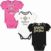 Gerber NFL baby-girls Nfl Team 3 Pack Short Sleeve Onesie Bodysuit
