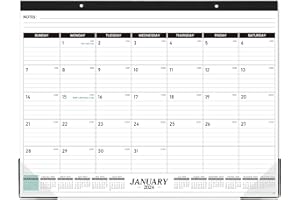 TERSUS 2024 Large Desk Calendar - 12 Months Large Desk Calendar 2024, Jan. 2024 - Dec. 2024, 17" x 22", Desk/Wall Calendar 2-in-1, Thick Paper with Corner Protectors, Hanging Holes, Large Daily Blocks