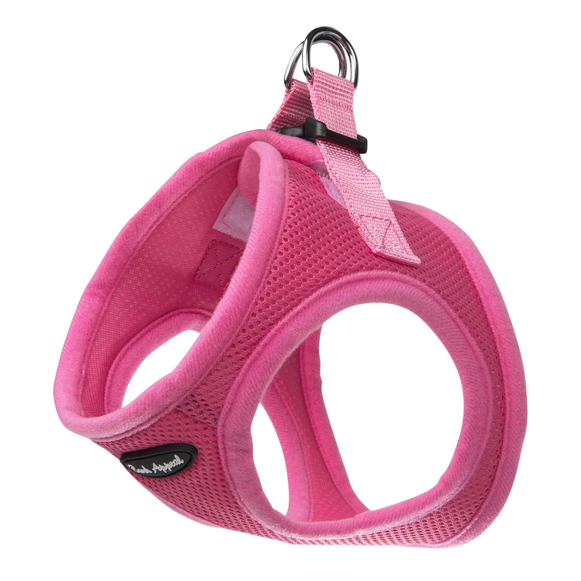 Bark Appeal Step-in Dog Harness, Mesh Step in Dog Vest Harness for Small & Medium Dogs, Non-Choking with Adjustable Heavy-Duty Buckle for Safe, Secure Fit – (Medium, Pink)