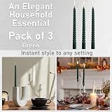 DECO EXPRESS Candles Pack of 3 Twisted Non Drip 6 Hour Burn Green view 3