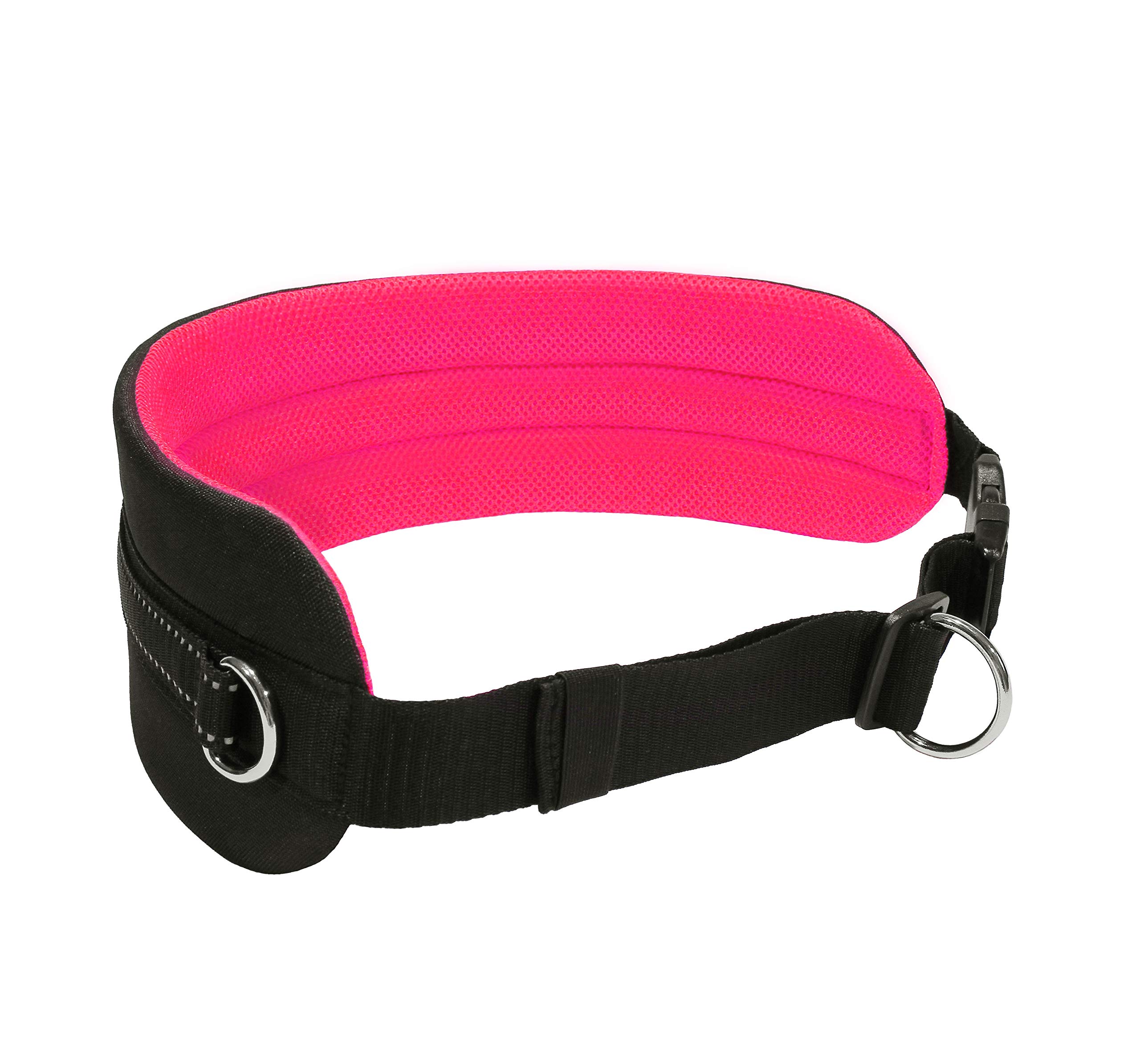 LASALINE Canicross Dog Trekking Belt in Black / Neon Pink