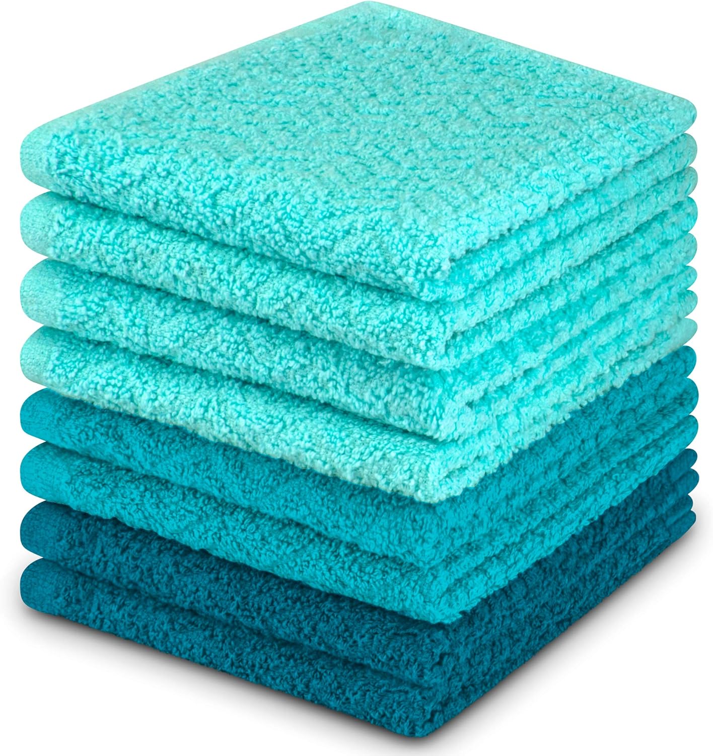 DecorRack 8 Pack Kitchen Dish Towels, 100 Cotton, 12 x 12 Inch Dish