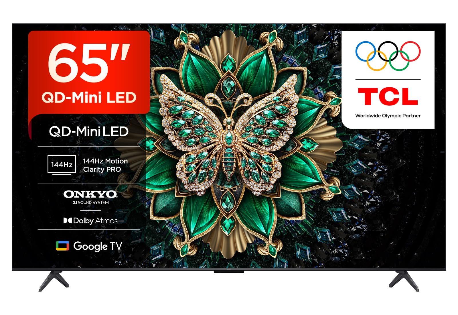TCL 65C6K-UK 65 Inch QD-Mini LED TV, 4K...