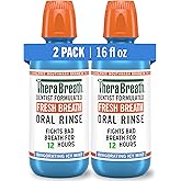TheraBreath Fresh Breath Mouthwash, Icy Mint Flavor, Alcohol-Free, 16 Fl Oz (Pack of 2)