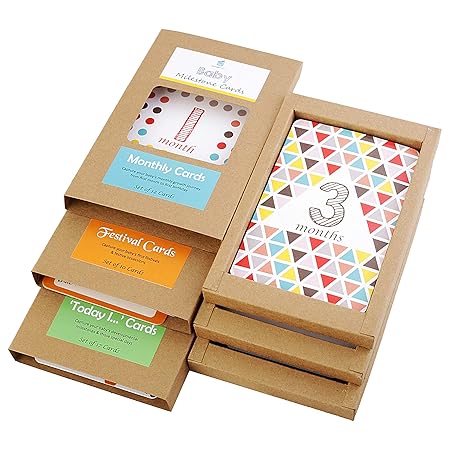 Wonderhood Baby Milestone Cards Gift Set- Pack of 46 (Set of Monthly milestones, Today I Cards, First Festivals)