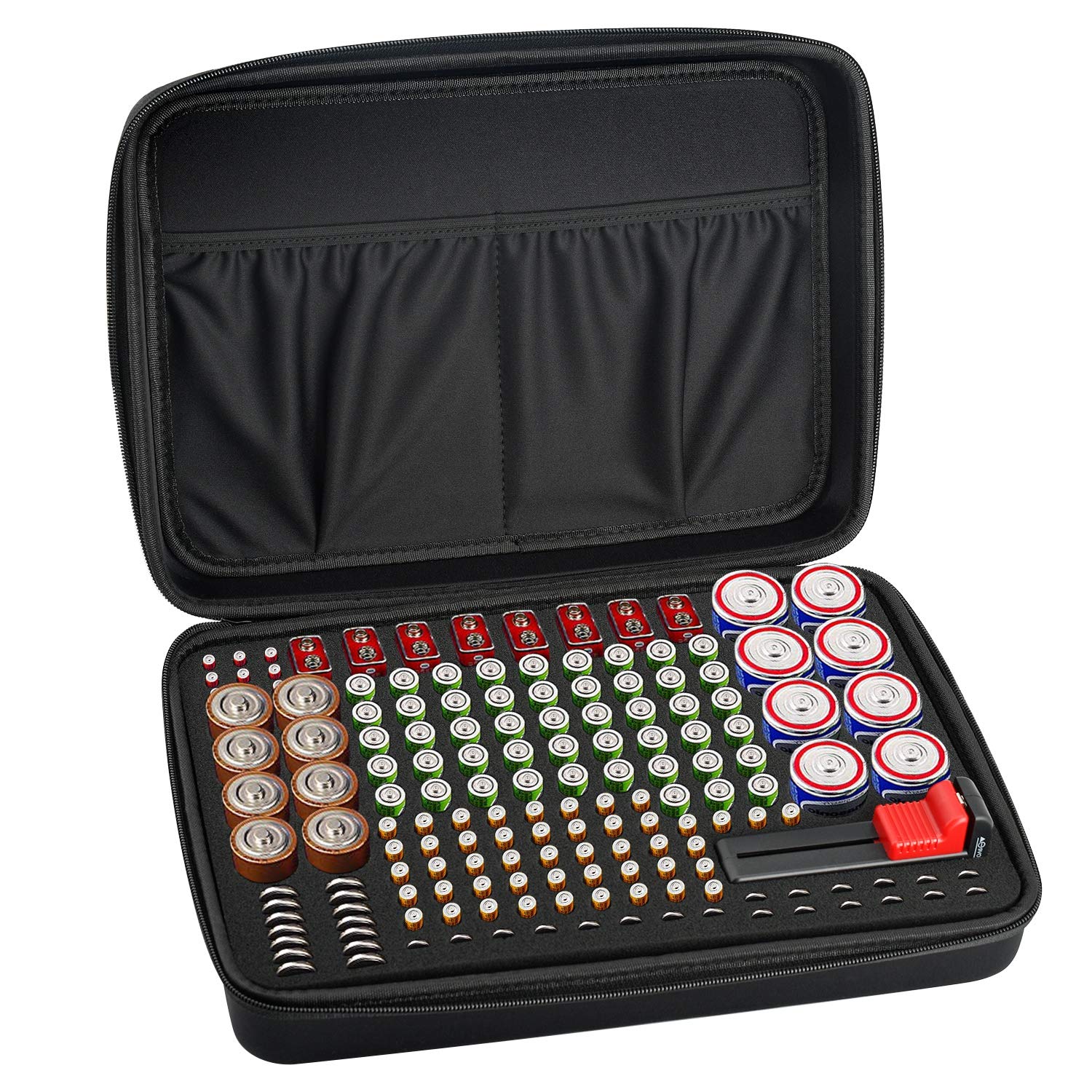 SHAWE Hard Battery Organizer Storage Box Carrying Case Bag Holder Holds