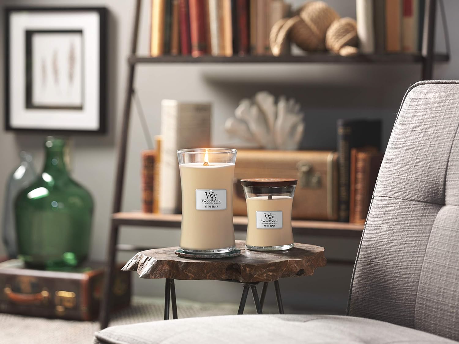 Woodwick Medium Hourglass Scented Candle At the Beach with