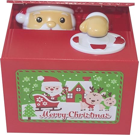 Amazon クリスマス おもちゃ 飾り 貯金箱 自動 サンタクロース 電子 ピギーバンク 玩具 子供 部屋 リビングルーム 子ども プレゼント ギフト 雰囲気 満点 歌って動くミニオンズ貯金箱 サンタクロース 貯金箱 おもちゃ