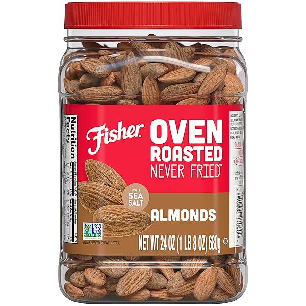 FISHER OVEN ROASTED NEVER FRIED ALMONDS, 24 OUNCES...