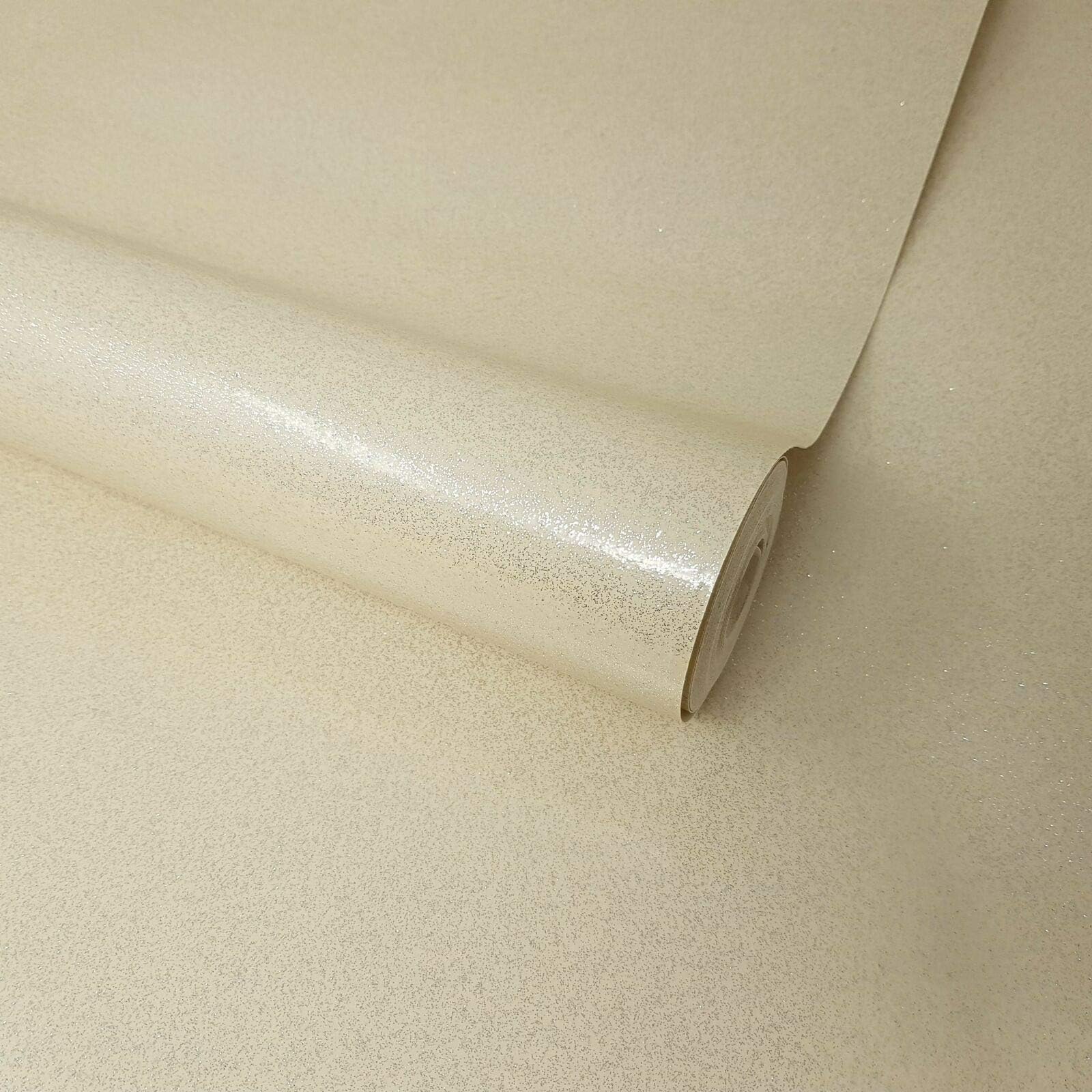 Fine Decor - Cream and Silver Glitter Glitz Shimmer Feature Wallpaper