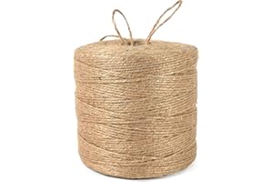 ARISKEY Natural Jute Twine, 3mm Twine 1313 Feet Natural Garden Twine Arts and Crafts Jute String Garden Packing Rope Packing String for Gifts, Decoration, DIY Crafts, Bundling and Recycling(400Meters)