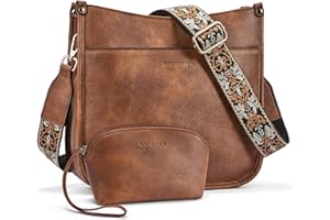 BOSTANTEN Crossbody Bags for Women Trendy Vegan Leather Hobo Handbags Fashion Shoulder Purse with Adjustable Guitar Strap