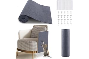SMARTBEAN Cat Scratch Furniture Protector, Self-Adhesivet Scratch Mats Deterrent for Furniture, DIY Climbing Cat Scratcher Couch Protector from Cat Claws(Light Grey, 78.7x15.8Inch)