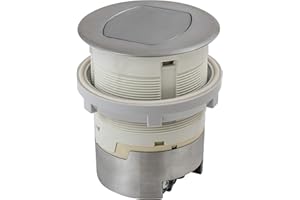 Bryant Electric RCT200ALU 15A 125V Tamper Resistant Pop-Up Countertop Receptacle Surface Mount, 15 Amp, Brushed Aluminum