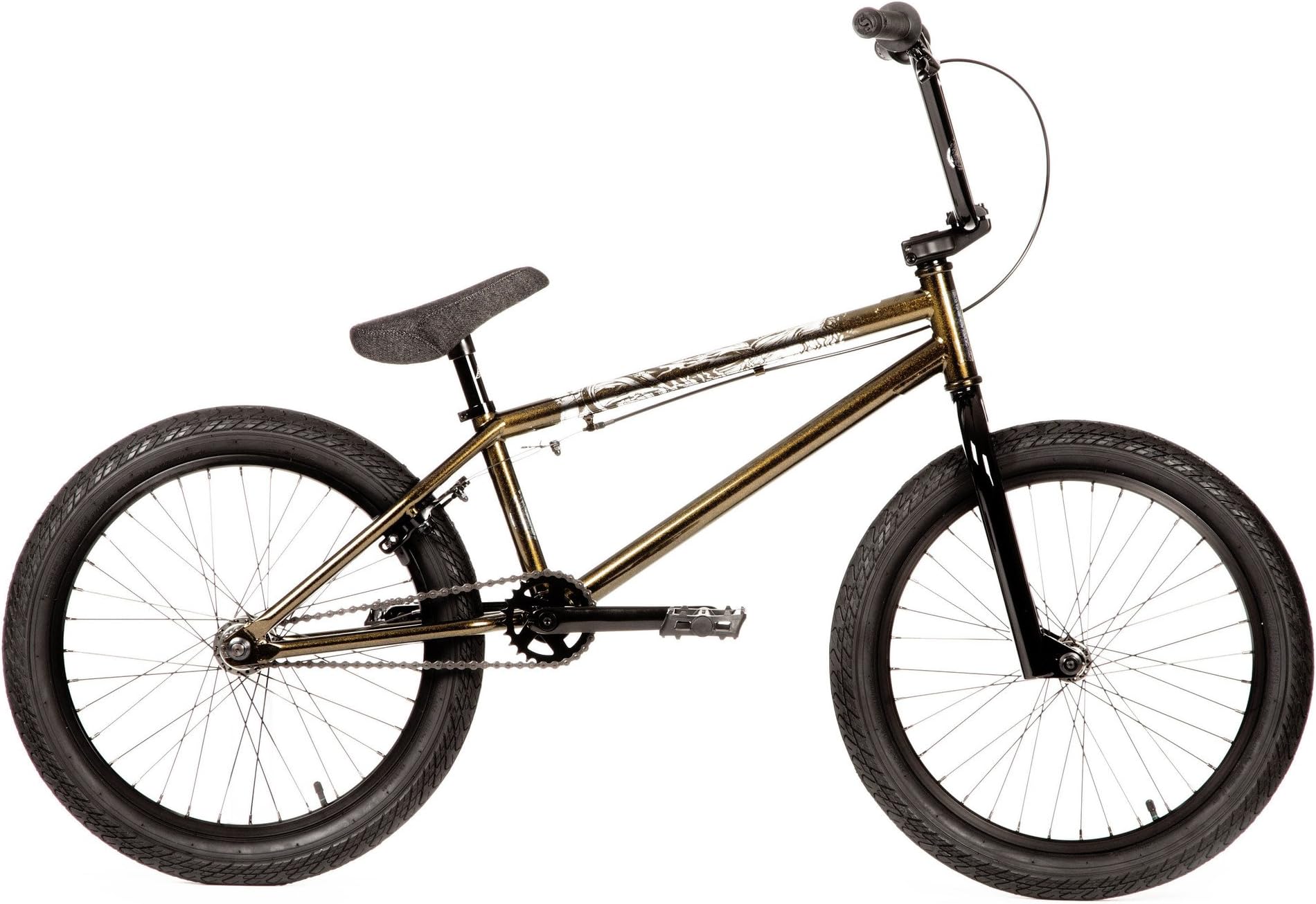 Stereo Bike Co Unisex's Woofer BMX Bike, Dark Metallflake BlackGold, One Size