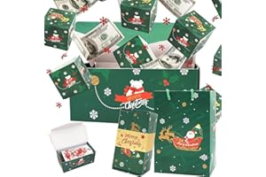 HYOIIO Surprise Gift Box Explosion - 2025 Newly Merry Christmas Surprise Gift Boxes, Pop-Up Explosion Gift Unique foldable bouncing red envelope box, Birthday and New Year gifts (12 Box Set, Green)