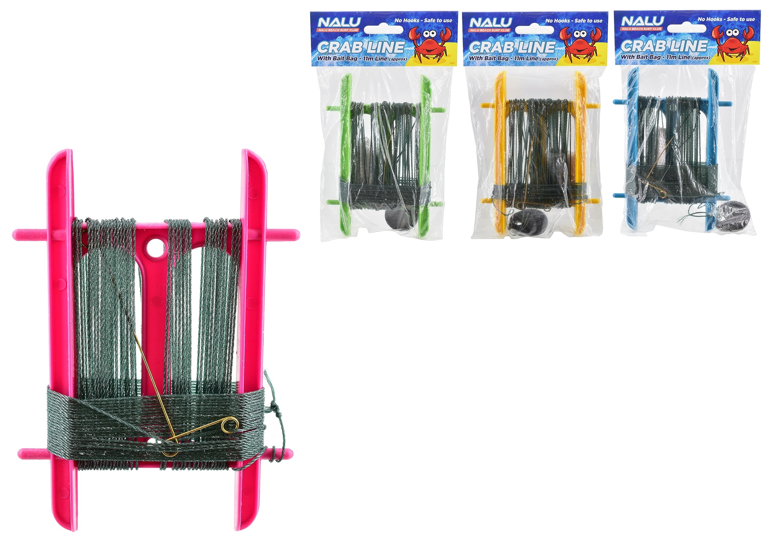 Nalu | KandyToys 11m Crab Fishing Line Beach Toy with Bait Bags | 4 Colours | Outdoor Toys