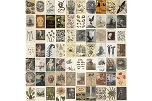 XZZ 70pcs Dark Academia Decor Wall Collage Kit - Aesthetic Pictures, Vintage Photo Collage Kit 4x6 inches, Decorative Paintings For Teenage Bedroom Dormitory