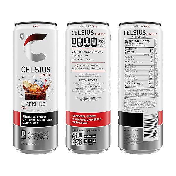 CELSIUS SPARKLING, FUNCTIONAL ESSENTIAL ENERGY DRINK 12 FL OZ (PACK OF 12)