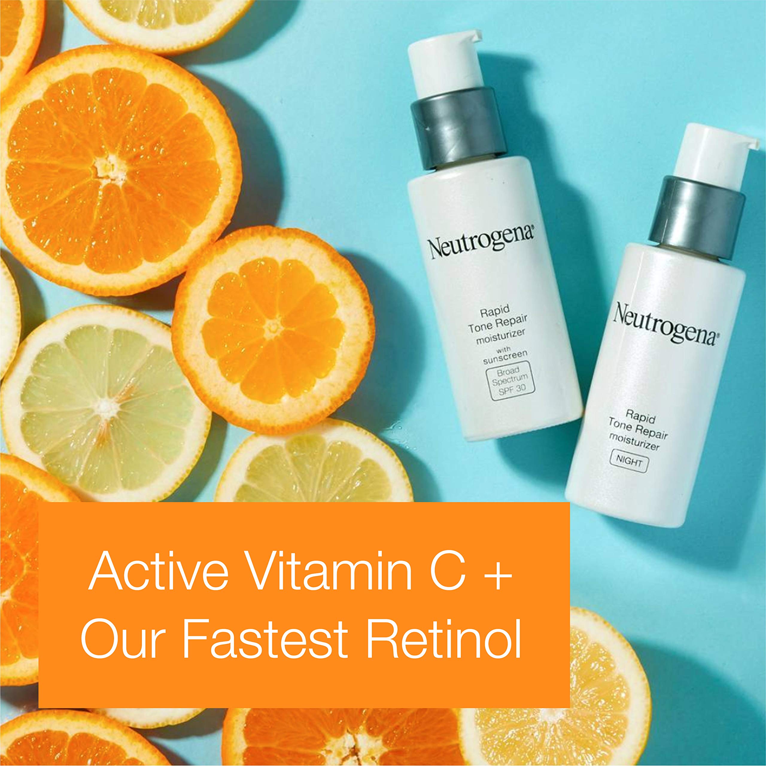 Neutrogena Rapid Tone Repair Face Moisturizer with Retinol SA, Vitamin C, Hyaluronic Acid and