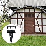 XiangJunly 6 Pcs 3 Inch Heavy Duty Black T Hinges for Gates Fences Barn Shed view 4