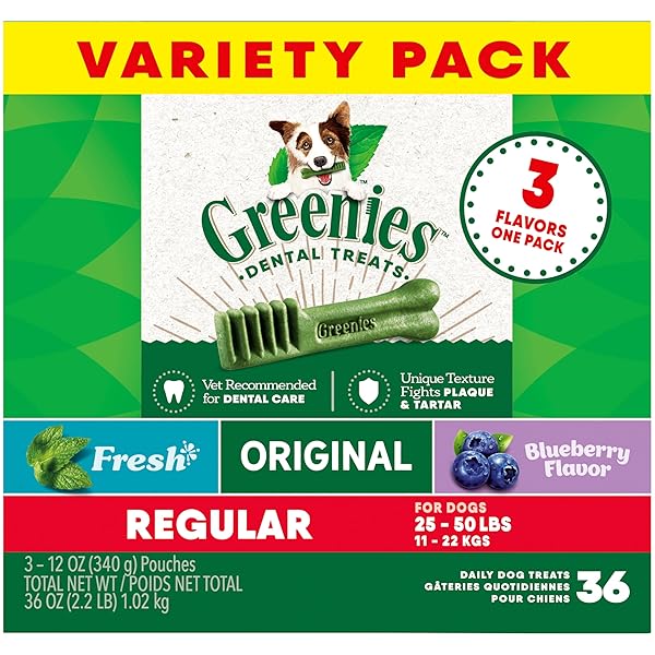 GREENIES REGULAR NATURAL DENTAL CARE DOG TREATS, 36...