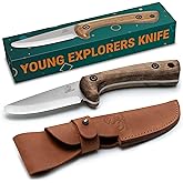 BeaverCraft Kids Boy Scout Knife - Whittling Knives for Kids - Safe Kid Knife with Rounded Tip & Sheath - First Bushcraft Kni