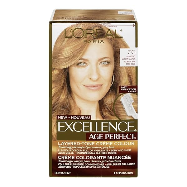 L’OREAL PARIS AGE PERFECT PERMANENT HAIR COLOR, 7G DARK NATURAL GOLDEN BLONDE, 1 KIT