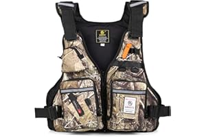 Lixada Fly Fishing Vest Adjustable Fishing Jackets Multi-Pockets Jacket for Boating Sailing Kayaking Water Sports