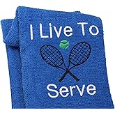 LEVLO Funny Pickleball Gifts I Live to Serve Sport Towels Best Tennis Gift for Tennis Pickleball Player (I Live to Serve)