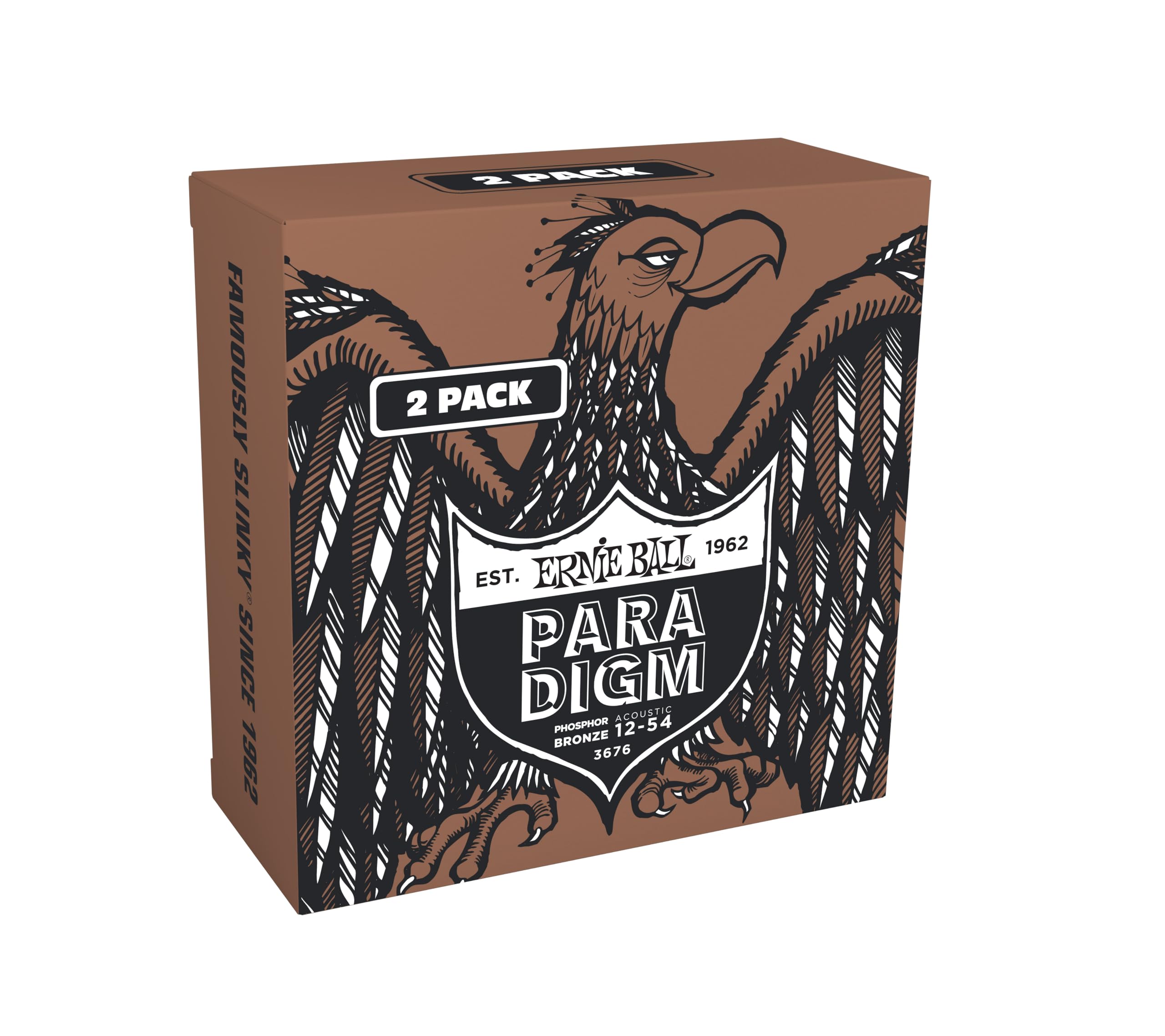 Ernie Ball Medium Light Paradigm Phosphor Bronze Acoustic Guitar Strings 2 Pack 12-54