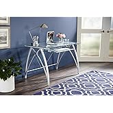 Realspace® Vista 48" W Glass Computer Desk, Silver