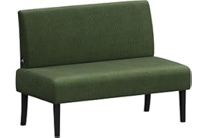 Yaheetech Small Mini Sofa Couch Armless Loveseat Futon for Bedroom, Corduroy Fabric & Easy Assembly, for Small Spaces Living Room,Dorm,Office,Apartment, Green