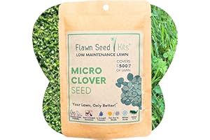 Flawn Seed Kits Micro Clover Seed, Organic Coated, Eco-Friendly, Low Growing, Low Maintenance, Lawn Alternative, Compostable Pouch, Over-Seed up to 500 sqft