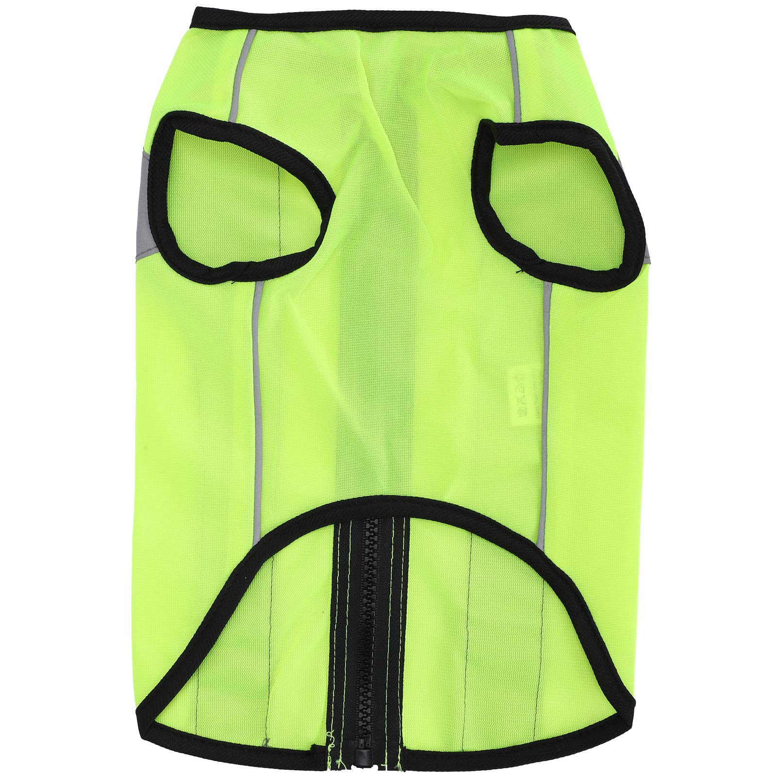 Pssopp Dog Safety Reflective Vest Pet Night Safety Clothing Glowing Jacket Lightweight Reflective Vest Zipper 4 Size for Dogs(M-green)