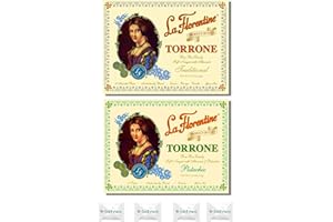 La Florentine Torrone Italian Nougat Candy Variety Pack,7.62 ounce each (Pack of 2)-Almond Nougat Assorted Candy (1 Pack) & Soft Nougat with Almond and Pistachio (1 Pack) with 4 Intfeast Mints