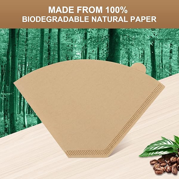 BRIKINTE DISPOSABLE COFFEE PAPER FILTERS, 100 PCS #4 CONE REPLACEMENT FILTER FOR NINJA COFFEE MAKER