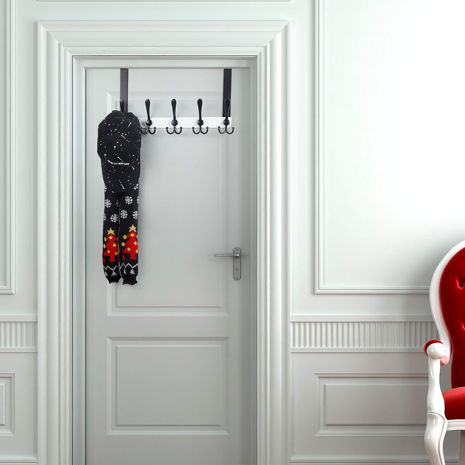 Dseap Over The Door Hook Hanger - Fits 35mm to 45mm Doors, White & Black, Standard (1pcs) - Image 5