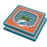 YouTheFan NFL Miami Dolphins 3D StadiumView Coasters - Hard Rock Stadium, 1 Count (Pack of 2)