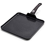 GreenLife Soft Grip Diamond Healthy Ceramic Nonstick, Griddle Pan, 11", Black