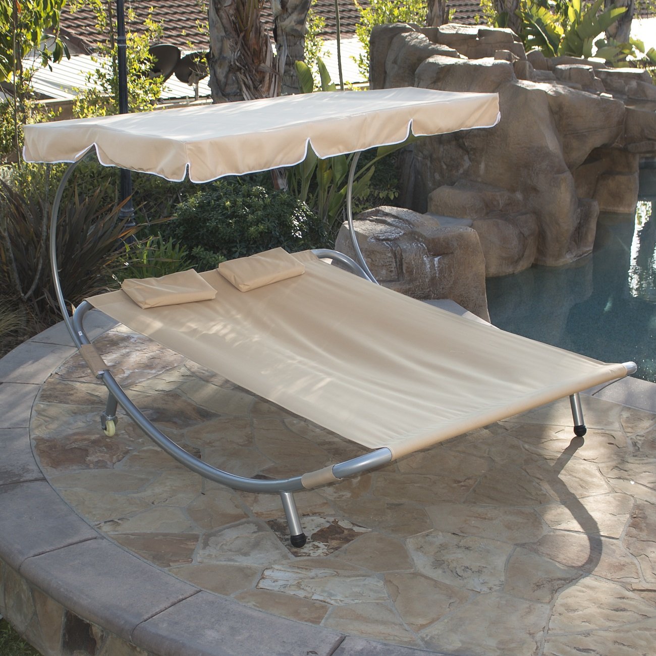 Bellezza Patio Steel Double Hammock Bed Moving Sun Lounger Chaise W