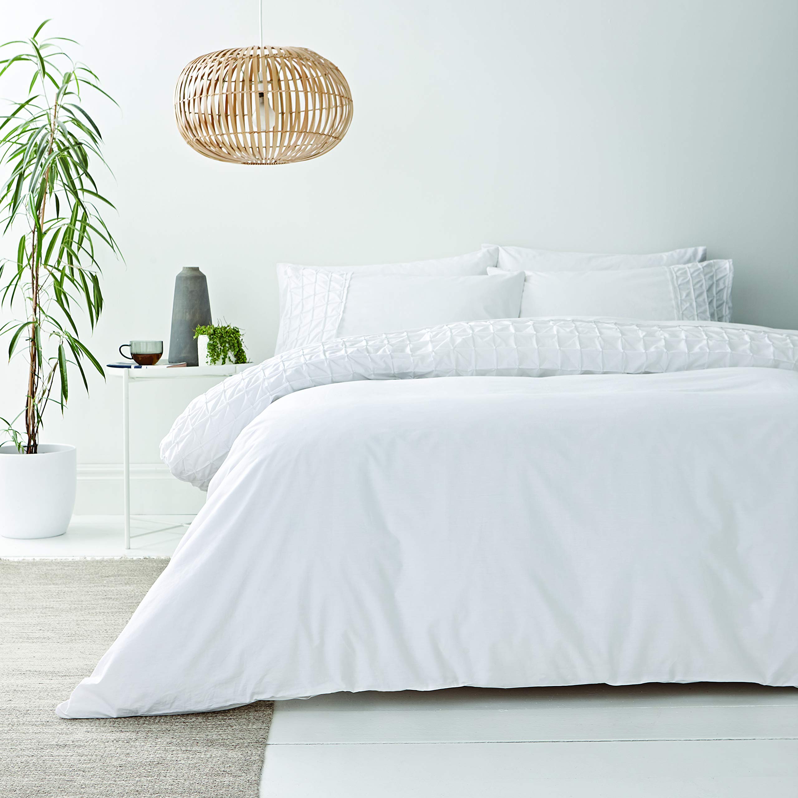 Bianca Origami 200 Thread Count Single Duvet Set White