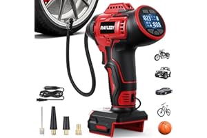 RAYLEEY Tire Inflator Cordless for Milwaukee 18V Battery [Tool Only], 160PSI Portable Air Compressor with Pressure Gauge, Auto-Shutoff & Fast Inflation, Portable Air Pump for Car, Motorcycle, Bike, Ball