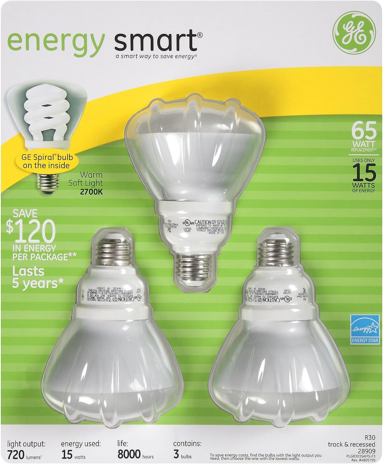GE Soft White Light Bulbs 3/15 Watt Bulbs (28909, FLE15/2/R30/SW/CD